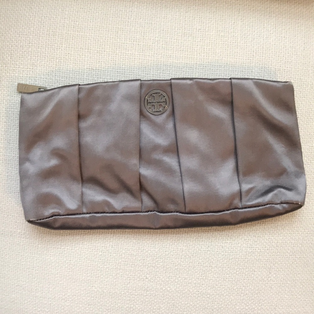 Tory Burch Gray Satin Clutch